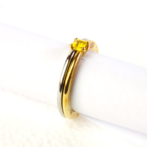 Zweifarbiger Ring aus Gold und Platin mit Citrin