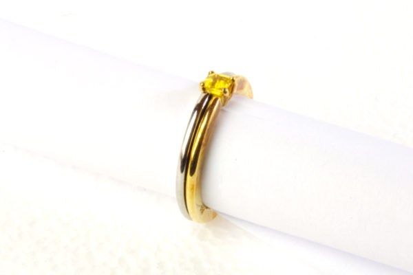 Zweifarbiger Ring aus Gold und Platin mit Citrin